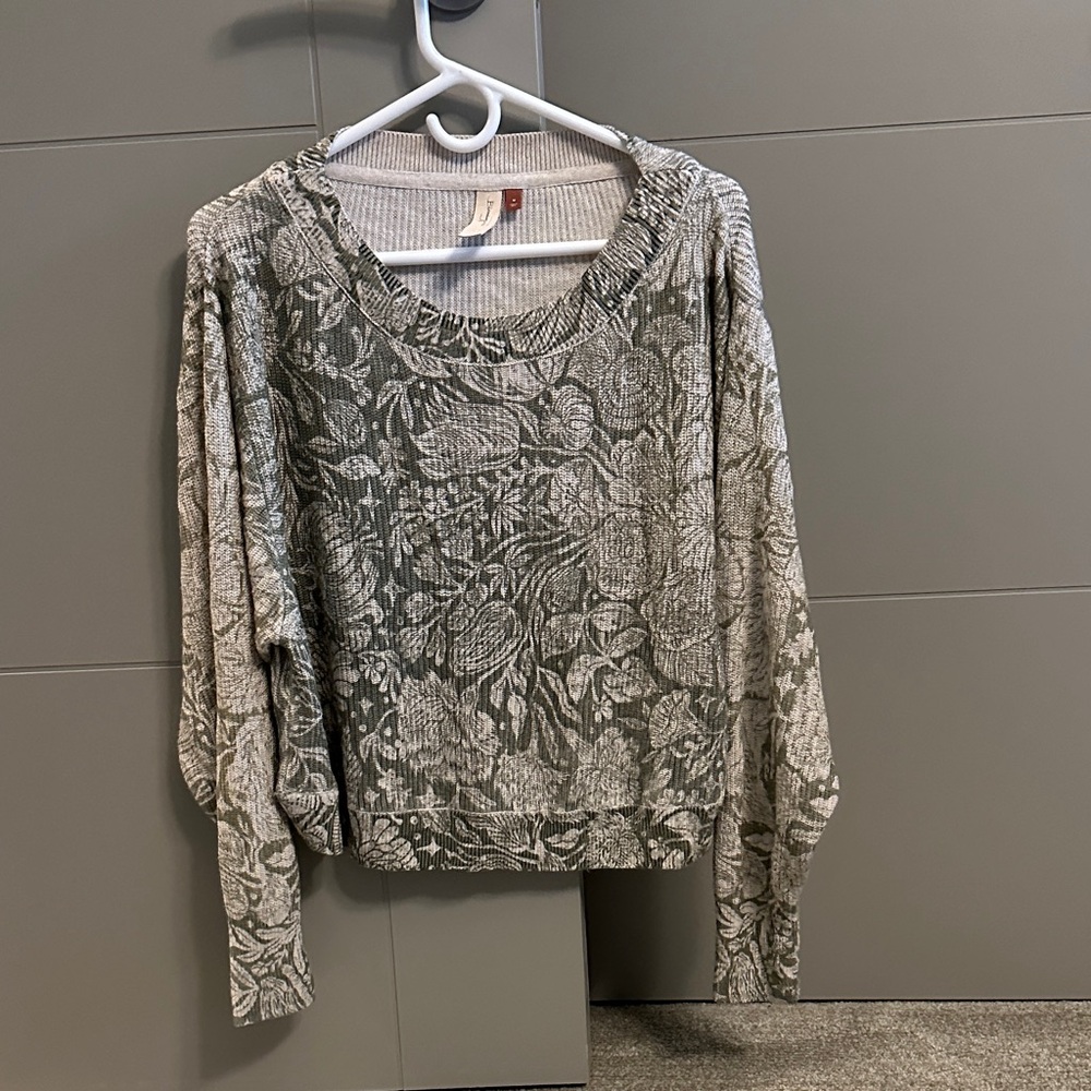 Pilcro Gray Floral Women's Sweatshirt